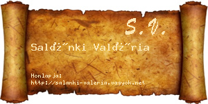Salánki Valéria névjegykártya